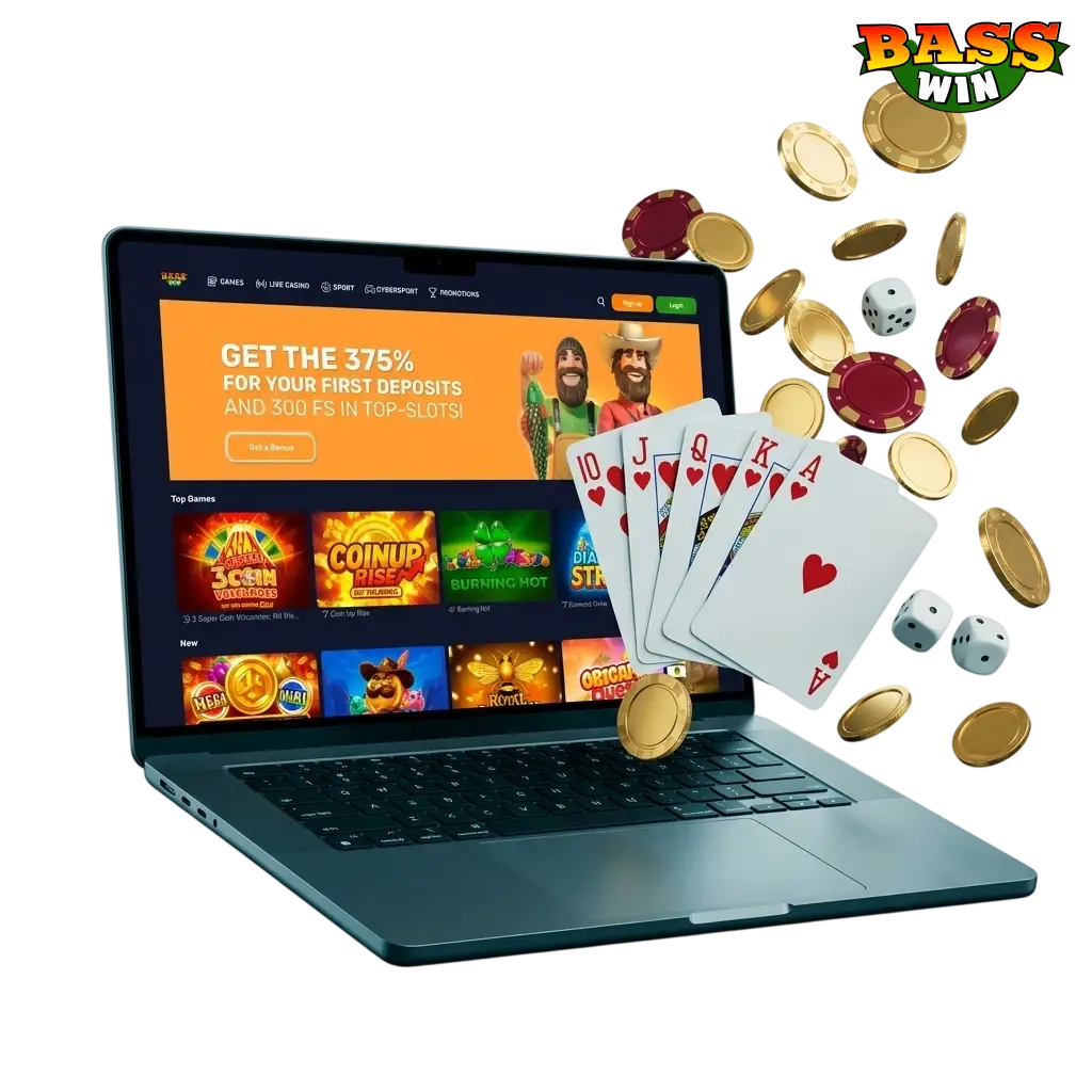 Basswin Casino homepage with games and sportsbook