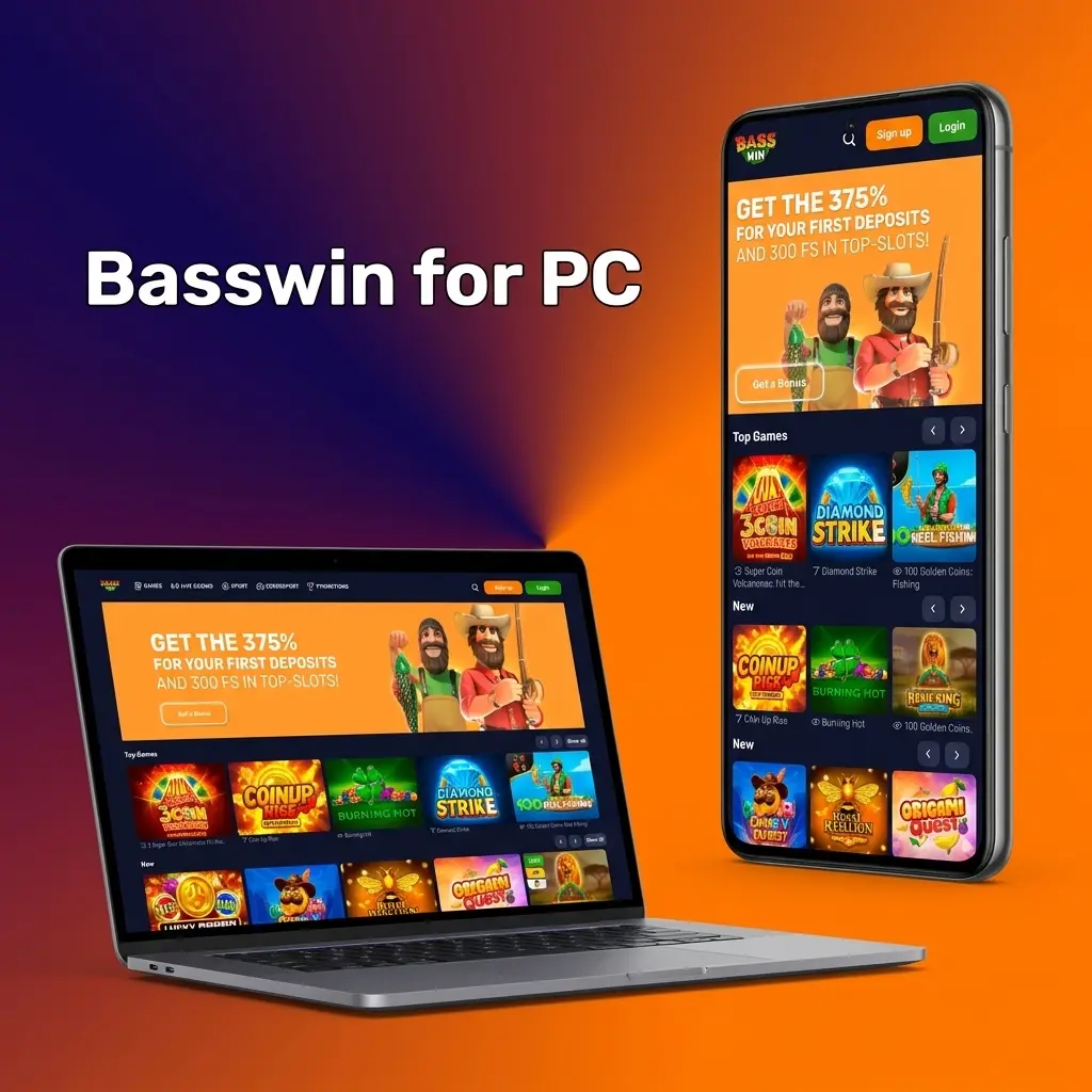 Basswin casino running in a PC browser window