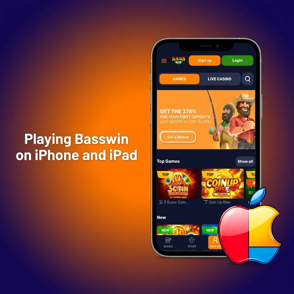 Basswin Progressive Web App icon on an iPhone home screen